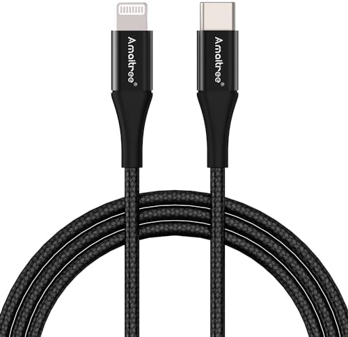 Experience Unmatched Charging Efficiency with the 4 Ft USB C to Lightning Cable – Apple MFi Certified – 2-Pack Fast Charging Braided Cables for i Phone 14, 13, 12, 11, XS, XR, 8 – Durable Woven Design in Sleek Black – Perfect for Home, Travel, and Car Play – Enhanced Durability and Rapid Power Delivery