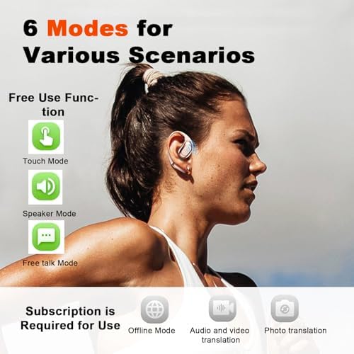 Next-Gen AI Language Translator Earbuds – Instant Multilingual Communication with 144 Language Support for Travel, Business, and Learning – Bluetooth-Enabled for i Phone & Android, Ergonomically Designed with Noise-Canceling Features for Unmatched Comfort and Clarity