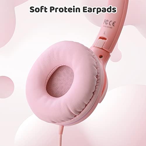 Safe & Stylish INFURTURE Kids Wired Headphones with Microphone – 94 d B Volume Limiting for Hearing Protection – Lightweight On-Ear Design Perfect for School, Travel & Home – Compatible with Tablets, Smartphones, PCs, and Kindles – Ideal Audio Experience for Boys and Girls