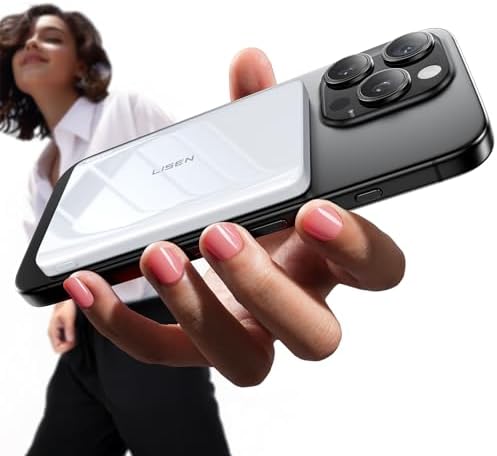 LISEN 0.3-Inch Ultra Slim Mag Safe Portable Charger for i Phone – 5000 m Ah Wireless Battery Pack for Effortless Travel Charging – Essential Magnetic Power Bank Compatible with i Phone 16 Pro Max/15/14/13/12 – Fast Charging, Lightweight Design for On-the-Go Convenience