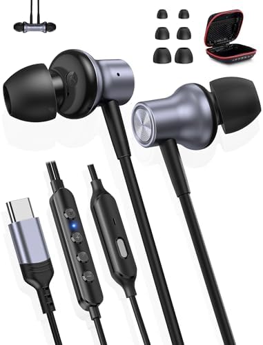 Transform Your Sound Experience: Jiunai USB C Earbuds for i Phone 16 Pro – Premium Hi-Fi Bass with 5 Custom EQ Modes & 7 Dynamic Voice Effects – Magnetic In-Ear Design for Ultimate Comfort & HD Microphone for Clear Communication & Recording – Perfect for Audiophiles & Content Creators Seeking Versatile Audio Solutions