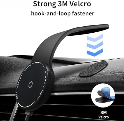 Mag Safe Car Mount Charger – 15 W Fast Wireless Charger with 360° Rotation for Secure Smartphone Holding – Universal Compatibility for i Phone & All Smartphones – Optimal Viewing and Quick Charging for Safe Driving