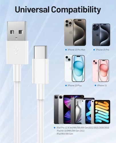 Enhance Your Driving Experience with the 3-Pack MFi Certified Car Play Cable for i Phone 15/16 Series – 6 FT Fast Charging & Durable USB-C Connection for Effortless Navigation and Hands-Free Communication