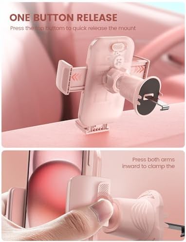 Lamicall 2025 Car Phone Holder with Wider Clamp & Metal Hook – Enhanced Air Vent Mount for Thick Case Compatibility, 360-Degree Rotation, Easy Installation, Dark Grey Finish for Ultimate Hands-Free Navigation and Safety