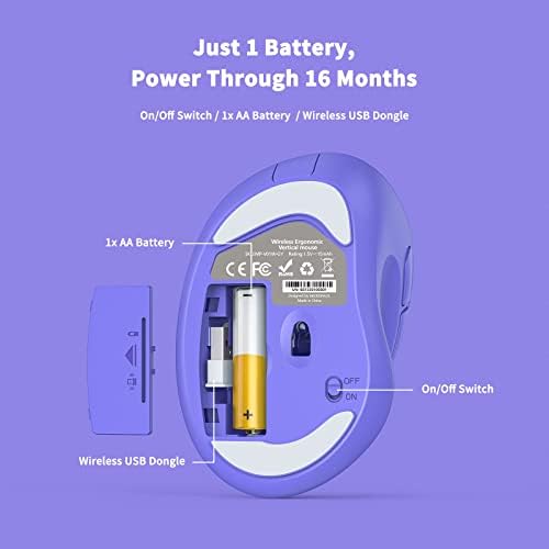 Revolutionize Your Workspace with the Green Ergonomic Wireless Mouse – Superior Vertical Design for Ultimate Comfort, Silent Clicks for Distraction-Free Focus, Long-Lasting Battery Life Powered by 1 AA Battery, Precision Control Up to 1600 DPI with USB Receiver Compatibility for PCs, Laptops, and Desktops