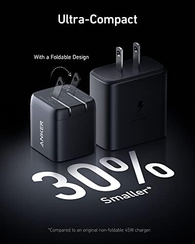 Anker 45 W USB-C Fast Charger Block – Foldable PPS Technology for Effortless Charging of i Phone 16/15 and Galaxy S24 Ultra, Achieve Lightning-Fast Super Charging 2.0 with Enhanced Device Compatibility and Safety Features