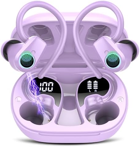 Jet Black Bluetooth 5.3 Wireless Earbuds with 50-Hour Playtime – Superior Deep Bass Audio, IP7 Waterproof Design, Active Noise Cancellation for Seamless Workouts and Calls – Ultimate Comfort and Durability for On-the-Go Listening