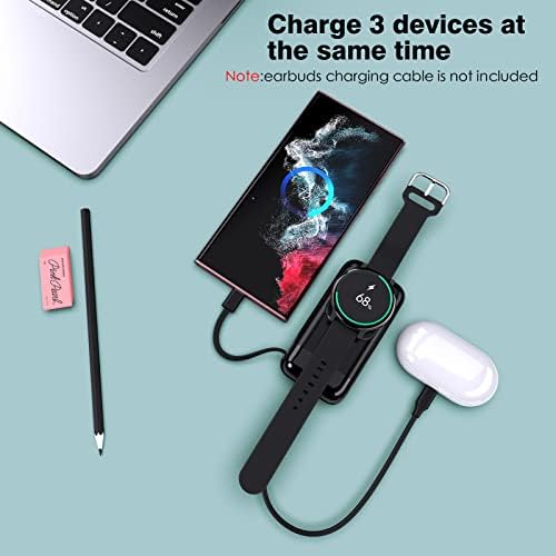 Versatile 2-in-1 Portable Charger: 6000 m Ah High-Capacity Watch and Phone Charger for Galaxy Watch 7/Ultra/6/5 Pro/4/Active 2 & Samsung Galaxy S25 Ultra/S24 Ultra/Z Fold6/Z Flip6 – Fast Charging, Lightweight Design for On-the-Go Power Solutions