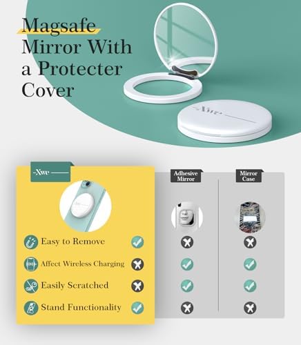 Cell Phone Stand Compatible with Magsafe Mirror Mount [Anti-Scratch & Portable] Girls Women Magnetic Travel Makeup Mirror Desk Fits for iPhone 16/15/14/13/12 Plus Pro Max (Frost) – Enhanced Compatibility and Speed