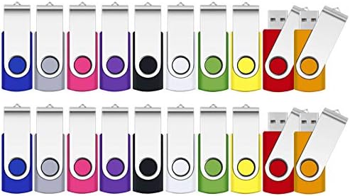 Vibrant 64 GB USB Flash Drive Pack – 5 Colorful Metal Swivel Thumb Drives with LED Indicator & Lanyards for Easy Portability – Ideal for Students & Professionals Seeking Reliable Data Storage Solutions