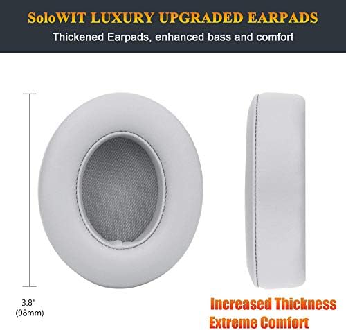 Transform Your Beats Studio Listening with Solo WIT Premium Replacement Ear Pads – Luxurious Soft Protein Leather Cushions Featuring Noise Isolation Memory Foam for Ultimate Comfort and Superior Sound Quality, Vibrant Orange Design for Enhanced Style with Studio 2 & 3 Headphones