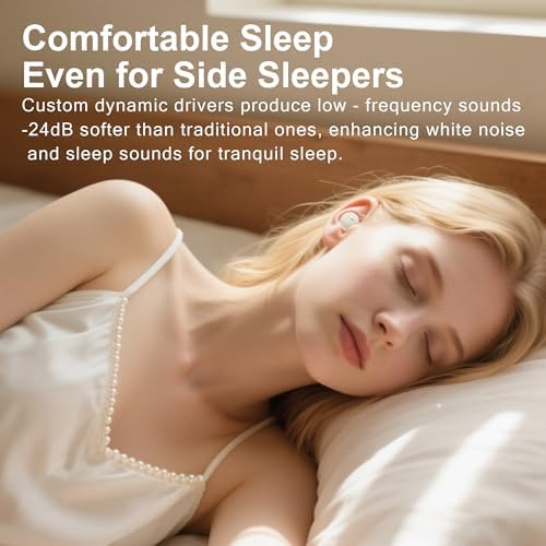 Revolutionize Your Rest with Ultra-Comfort Mini Invisible Bluetooth 5.4 Earbuds for Side Sleepers – Perfectly Crafted for Small Ears, Ensuring Uninterrupted Sleep and Active Lifestyles in Elegant Beige – Ideal for Travel, Exercise, and Serene Nights with Premium Sound Quality
