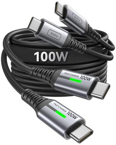 INIU USB-C Cable, [6.6ft, Blue] 2-Pack USBC Cable for iPhone 16 15 Pro Max/Plus, Samsung Galaxy S22 Ultra Note 10, Pixel 7a, MacBook, iPad, and More – Enhanced Compatibility and Speed