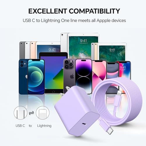 Elevate Your Charging Experience with the 4-Pack USB C Fast Charger Set – 20 W PD Wall Chargers with 6 FT & 10 FT USB C to Lightning Cables for i Phone Models 14/13/12/11/XS/XR/X/SE/8 – Sleek, Travel-Friendly Design for Rapid Power Delivery and Everyday Convenience