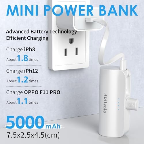 Mini Power Bank for i Phone: 5000 m Ah Fast Charging Portable Charger with Dual Interface for i Phone 15/14/13/12/11/X/8/7/6 – Sleek, Lightweight Battery Pack for On-the-Go Convenience and Enhanced Compatibility