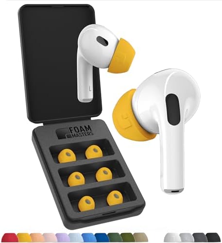 Transform Your Air Pods Pro with Foam Masters Ultra-Premium Memory Foam Ear Tips | 3 Pairs in Black Magic Ver 6.0 | Unmatched Comfort & Secure Fit | Advanced Noise Cancellation for Enhanced Audio | Replacement Ear Buds S/M/L for Tailored Listening Experience | Elevate Your Sound Quality and Enjoy All-Day Wearability with Ergonomic Design