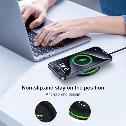 Pixel 9 Pro XL Fast Wireless Charging Pad – 15 W Charger Station for Google Pixel 9, 9 Pro, Fold 9 Pro, 8 Pro, 7 Pro, and Compatible Devices – Includes QC3.0 Adapter for Galaxy S25 Ultra, S24 Ultra, S23, S22 – Compact Design with Safety Features and LED Indicator for Effortless Charging