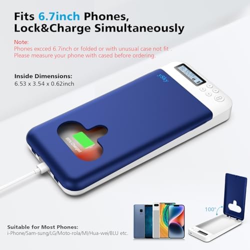 Cell Phone Lock Box with Timer,Portable Timed Phone Lock Box for iPhone and Android Phones, Self-Control Timer Phone Locker to Help Kids,Students Focus Back – Enhanced Compatibility and Speed