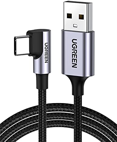 UGREEN 10 FT Right Angle USB C Cable – 90 Degree Type C Cord for i Phone 16/16 Plus/16 Pro/16 Pro Max, Galaxy S24/S23/S10/S10+, i Pad mini 6/Air 5, Pixel 8/7 – Fast Charging & Data Transfer with Durable Braided Nylon Design for Ultimate Convenience