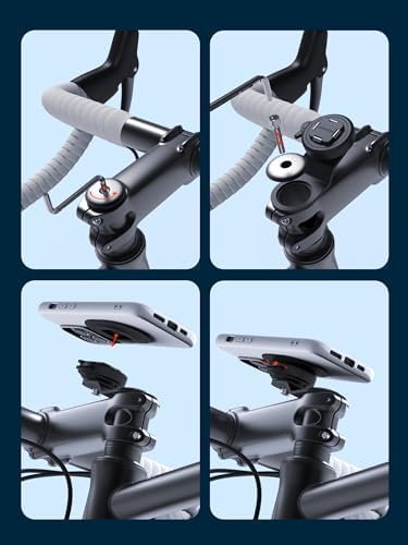 sincetop Quad Series Phone Holder for Bikes & Motorcycles – Premium Aluminum Handlebar Mount with Quick Lock Mechanism – Universal Fit for Mountain, Road, E-Bikes & Scooters – Securely Accommodates All Phone Sizes for Seamless Navigation and Hands-Free Experience