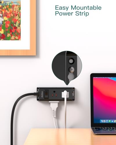 Addtam Ultra Flat Power Strip for Cruise & Travel – 5 ft Extension Cord with 6 Outlets, Compact Design for Dorms & Home Offices – No Surge Protection, Ideal for On-the-Go Charging – Lightweight & Space-Saving Solution