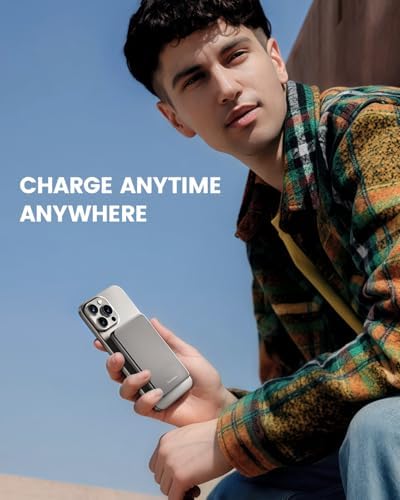 Ultra-Slim Magnetic Wireless Power Bank 5000 m Ah – Fast Charging Solution for i Phone 16/15/14/13/12 Models, Effortless Connectivity with Mag Safe Technology, Lightweight and Portable Battery Pack for On-the-Go Charging, Enhanced Safety Features for Worry-Free Use