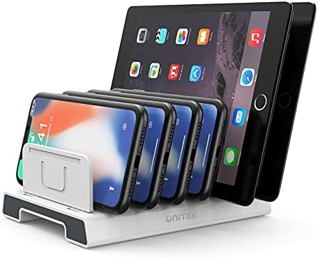 Unitek Universal Adjustable Multi-Device Organizer Dock Stand – Versatile Holder for i Phone, i Pad, Kindle, Fire Tablet, Samsung Galaxy & More – Non-Slip Base & Lightweight Design for Home, Office & Travel – Optimize Device Clutter with Enhanced Viewing Angles