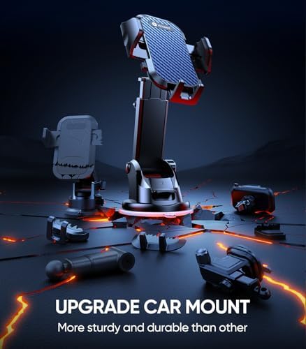 VICSEED Military-Grade Adjustable Phone Holder for Cars – Unmatched 95+ lbs Suction Power for Secure Dashboard, Windshield & Vent Mounting – Universal Compatibility with i Phone & Android – Ultimate Convenience for Safe Driving