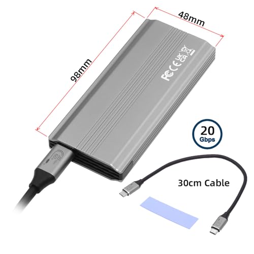 Supercharge Your Storage with Cablecc USB4 20 Gbps Type-C M.2 NVME/SATA SSD Enclosure – Effortless Data Transfer and Maximum Compatibility for 2280/2242/2260 mm Drives – RTL9220 Chipset for Enhanced Performance and Portability