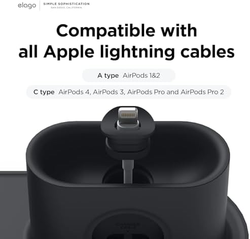 elago Mag Safe Multi-Device Charging Hub – Streamlined Charging Station for i Phone 16/15/14/13/12, Air Pods Series 4/Pro 2/Pro/3, and All Apple Watch Models – Sleek Dark Gray Finish for Effortless Organization and Rapid Power-Up (Cables Not Included)