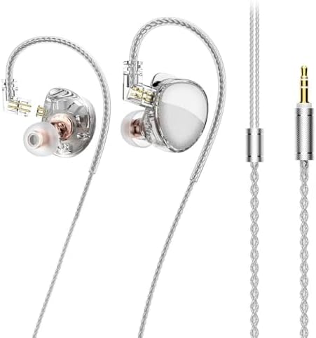 Phinistec Hi Fi Wired Earbuds – Premium 10 mm Dynamic Bass-Driven Earphones for Unmatched Audio Experience, Customizable Detachable Cable, Sleek White Finish, Perfect for Music Enthusiasts and Gamers Alike