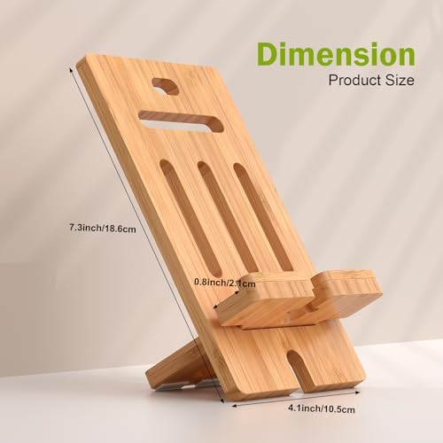 Pezin & Hulin Eco-Friendly Bamboo Adjustable Tablet Stand – Premium Multi-Angle Holder for i Pads, Smartphones, and E-Readers (Fits Devices 4.7″ to 13″) – Transform Your Workspace with Stylish Comfort and Enhanced Viewing Experience