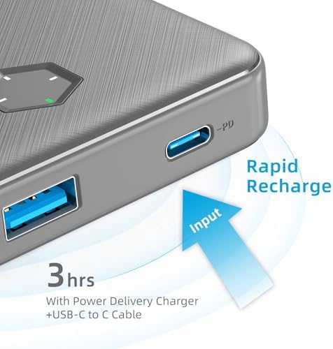 Sleek 10000 m Ah PD 20 W Portable Charger – High-Speed USB-C Power Bank for i Phone 16/15/14/13/12, Samsung S22/S21, Google Devices – Lightweight & Stylish Orange Battery Pack for On-the-Go Charging Solutions