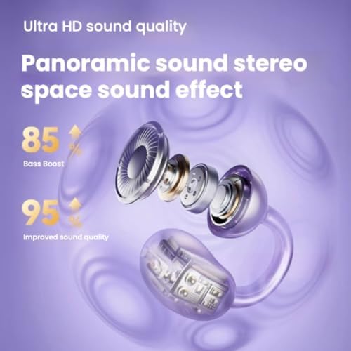 OWS Earbud M108 Wireless Earphones – Immerse Yourself in Premium Sound with Next-Gen Bluetooth 6.5 Technology and IPX4 Water Resistance – Designed for All-Day Comfort and Superior Audio Quality for Music Aficionados and Podcast Fans – Experience Rich Bass and Crystal-Clear Treble for Uninterrupted Enjoyment on the Move