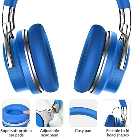 Silensys E7 Elite Wireless Over-Ear Headphones: Unmatched Active Noise Cancellation, Deep Bass Sound Experience, Luxurious Protein Ear Cushions, 30-Hour Battery Life – Your Perfect Bluetooth Companion for Travel, Work, and Daily Adventures in Elegant Black Design
