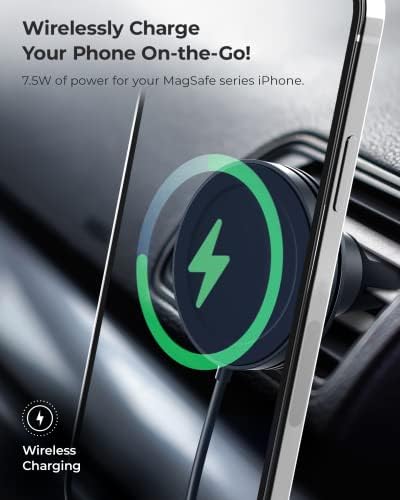 i Ottie Velox Universal Magnetic Air Vent Phone Mount – Enhanced Mag Safe Compatibility for i Phone 12-16 & Android Devices with Included Adapter – Secure Silicone Grip for Hands-Free Navigation and Easy Access