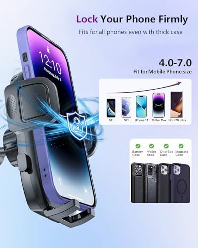 Premium Aluminum Alloy Rear View Mirror Phone Holder – Adjustable Smartphone Car Mount with Rotatable Cradle for Hands-Free Navigation and Enhanced Safety – Universal Fit for All Smartphones, Tool-Free Installation, Sleek Design for Modern Vehicles