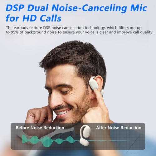 Enhance Your Sound Experience with BANIGIPA Bluetooth 5.4 Open Ear True Wireless Earbuds – Ultra-Lightweight Headphones Featuring Detachable Noise-Canceling Boom Mic for Crystal-Clear Communication and Immersive Listening. Designed for Fitness Enthusiasts and Professionals, These Advanced Earbuds Offer Lightning-Fast Connectivity with Bluetooth 5.4, Ensuring Seamless Multipoint Pairing Across All Your Devices. The Innovative Open Ear Design Balances Superior Audio Fidelity with Essential Situational Awareness, Making Them Ideal for Gym Sessions and Busy Environments. Engineered for Comfort During Extended Wear, These Robust Earbuds Provide Exceptional Sound Quality, Perfect for Any Activity. Transform Your Daily Routine with BANIGIPA Open Ear Headphones, Where Cutting-Edge Technology Meets Versatile Functionality for an Unmatched Auditory Adventure.