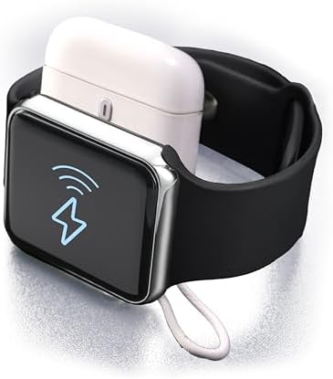 Compact 3-in-1 Magnetic Keychain Charger for Apple Watch – 2580 m Ah Power Bank with Lightning and USB-C Fast Charging for i Phone, Android, and Air Pods – Perfect Travel Companion for Active Lifestyles and On-the-Go Convenience