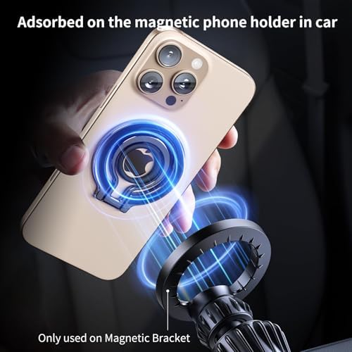 Mag Safe Universal Phone Grip & Kickstand for i Phone 12-16 Pro Max – Versatile Double-Sided Magnetic Holder for Secure Handling & Hands-Free Viewing in Gym, Kitchen & Beyond – Sleek Black Silicone Design for Stylish Convenience and Optimal Performance