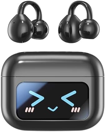 Revolutionary Open Ear Wireless Headphones with LED Touch Controls – Bluetooth 5.4 Sports Earbuds for Active Lifestyles, Waterproof, and Comfortable Fit for i OS, Android, Tablets, and Laptops (Vibrant Purple) – Elevate Your Workout Experience with Unmatched Sound Quality and Situational Awareness