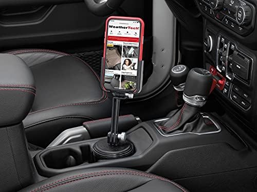 Universal Adjustable Cup Holder Phone Mount by Weather Tech – Hands-Free Smartphone Accessory for Cars and Trucks – Optimal Viewing with Extension Feature – Durable Design for i Phone and Android – Secure Charging Compatibility – Elevate Your Driving Experience