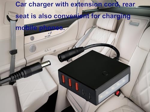 Enhance Your Automotive Charging Experience with the 12 V USB C Multi-Port Charger – Dual Port Adapter with 3.6 FT Extension Cable and LED Indicator for Optimal Visibility – Ideal for Quick Device Charging on Road Trips and Daily Commutes