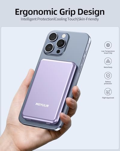 Magnetic Wireless Power Bank 5000 m Ah for i Phone 16 Series – Ultra-Slim Portable Charger with 15 W Fast Charging, PD 20 W USB-C Output, and Strong Adhesion for On-the-Go Convenience – Premium Aluminum Design with Intelligent Safety Features for Seamless Charging Experience