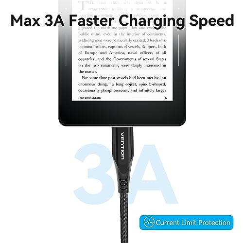 ULTIMATE 3 FT USB C to USB A Charging Cable – PD 100 W Fast Charge for Kindle & Android Devices – Versatile Multi-Device Compatibility with High-Speed Data Transfer – Durable & Portable Design for Everyday Use