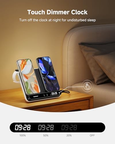Swan Scout 710 G2 Dual Wireless Charging Station – Fast Charge Hub for Google Pixel 9 a/9 Pro/9/8 Pro/8/7, Pixel Watch 3/2, Fitbit Versa 4/3/Sense 2/ACE LTE & Pixel Buds Pro 2 – Compact Design with Intelligent Temperature Control for Effortless Device Management