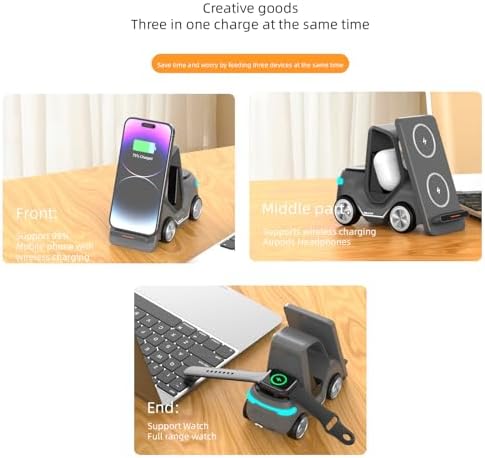 5-in-1 Wireless Charging Dock for Apple and Android Devices – Fast Charge Station for i Phone, Apple Watch & Air Pods – Sleek, Portable Design with Advanced Safety Features – Clutter-Free Solution for All Your Charging Needs