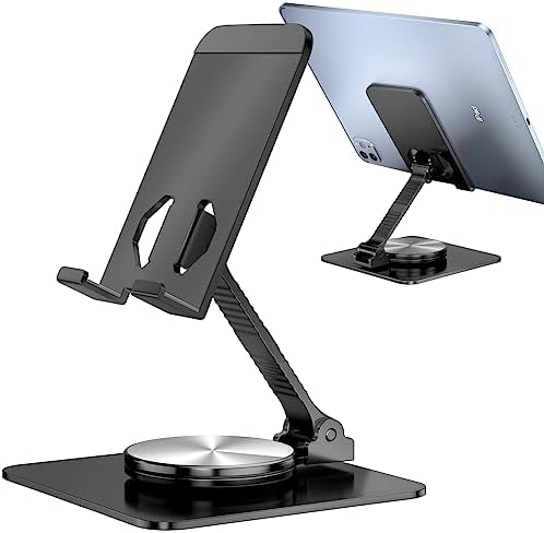 360 Rotatable Foldable Phone Stand for Desk,Fully Adjustable Desktop Phone Holder Cradle Dock Compatible with iPhone 16 15 14 13 12 11 Pro Max,Tablets,All Phones(Pink) – Enhanced Compatibility and Speed