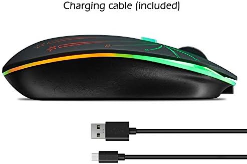 Illuminated Rechargeable Wireless Mouse with Advanced Optical Tracking – Stylish Backlit Design, Adjustable DPI, and Nano USB Receiver for Seamless PC and Mac Compatibility – Elevate Your Productivity in Low-Light Environments