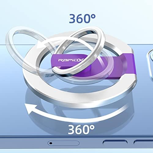 Magnetic 2-in-1 Phone Grip & Kickstand – Rapid X Snapo for i Phone 12-15 Series – Lightweight Aluminum Holder with 360° Flexibility and Enhanced Compatibility – Perfect for Hands-Free Viewing in Multiple Colors